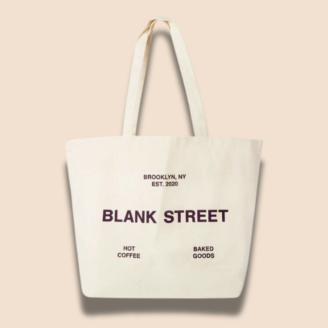 Blank Street Coffee tote bag showcasing the work done by TVP NYC.
