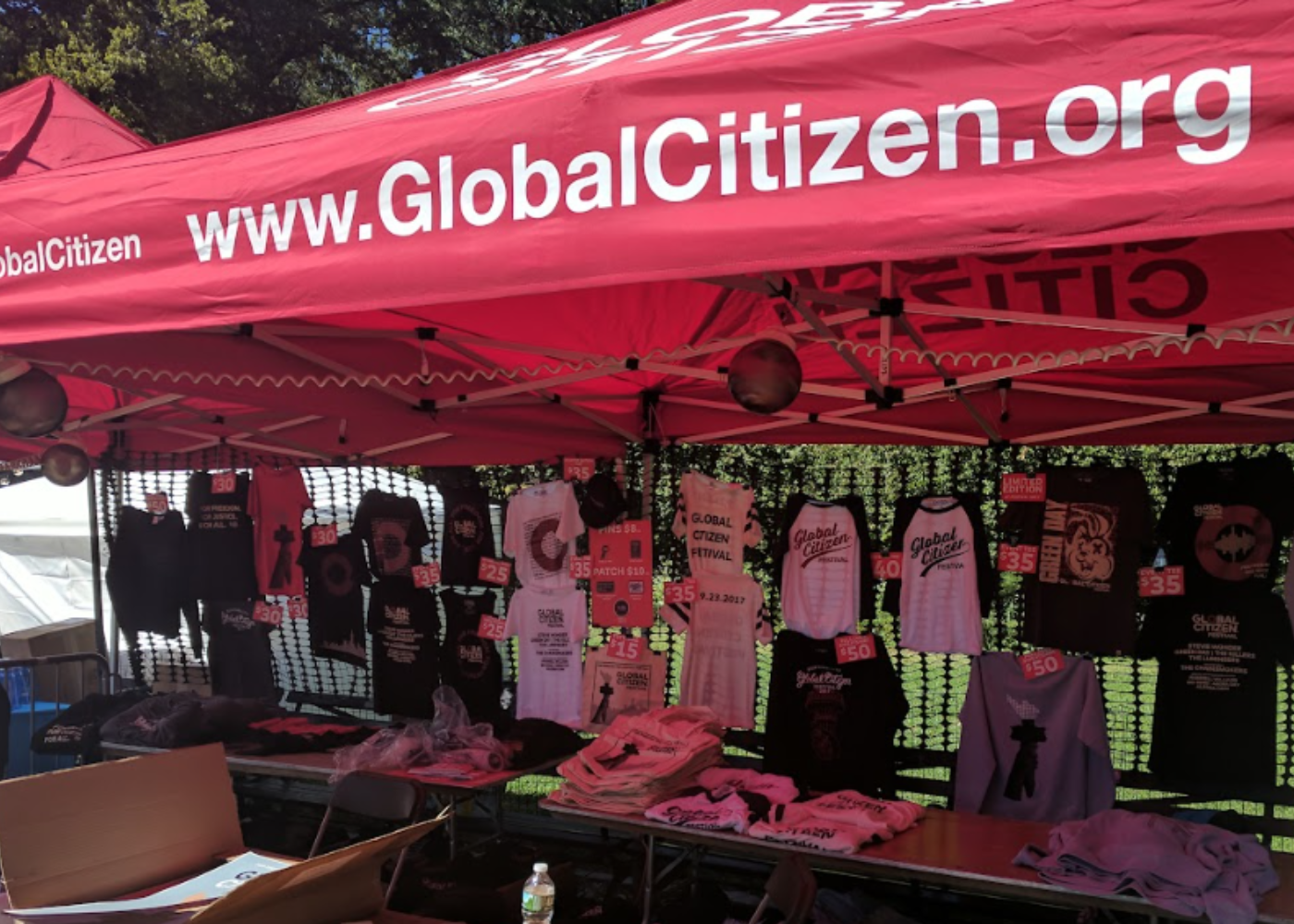 TVP merch at the Global Citizen Festival