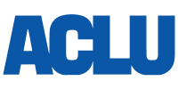 aclu logo in blue on a white background