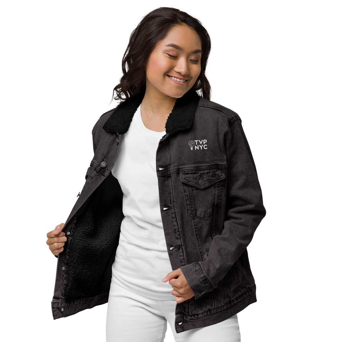 Unisex Sherpa Denim Jacket | Threadfast Apparel 372J